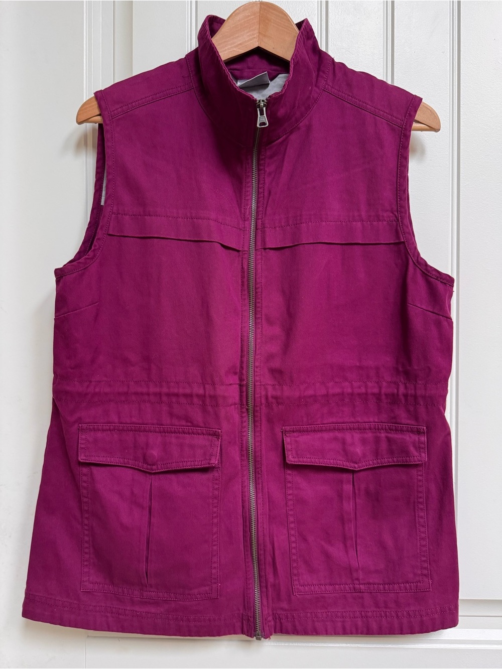 Columbia Purple Full-zip Cotton Canvas Utility Vest. Size L